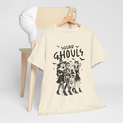Squad Ghouls Halloween Tee, Unisex Cotton Shirt, Spooky Graphic Tee, Festival Outfits, Halloween Costume Top, Cute Goth Wear