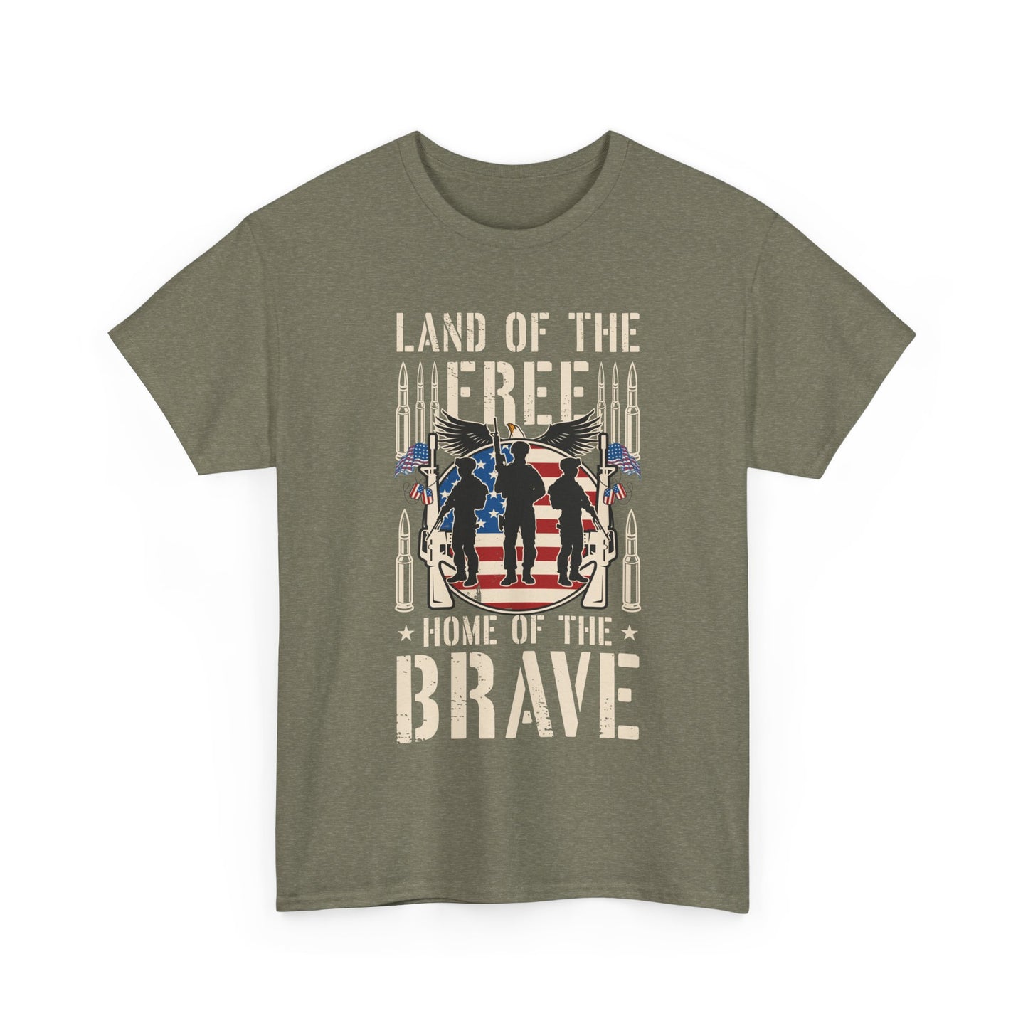 Land of the Free Unisex Heavy Cotton Tee - Home of the Brave