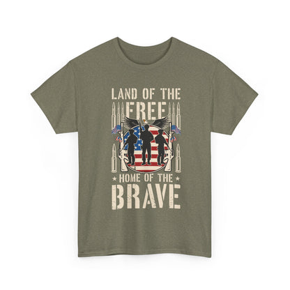Land of the Free Unisex Heavy Cotton Tee - Home of the Brave
