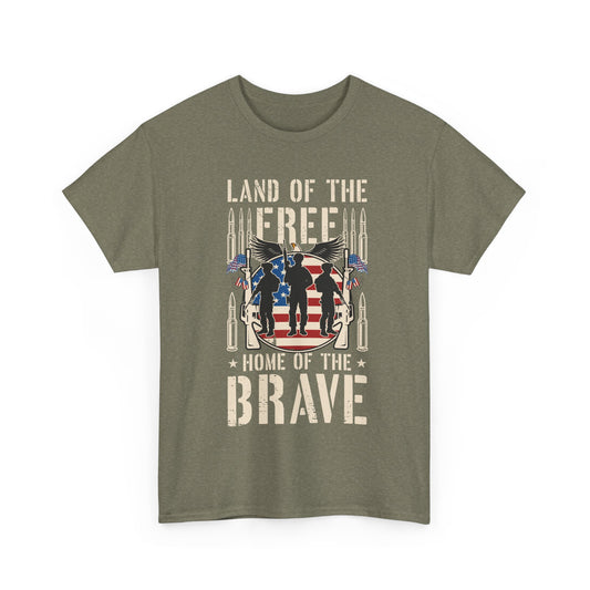 Land of the Free Unisex Heavy Cotton Tee - Home of the Brave