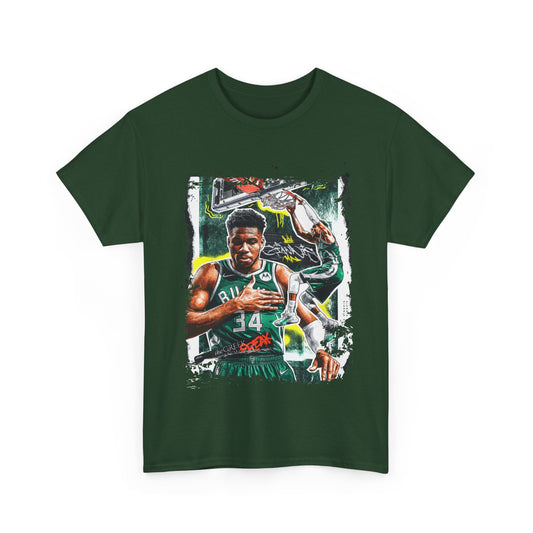 Giannis Unisex Heavy Cotton Tee Featuring a Vintage Athletic Design, Sports Fan Shirt, Casual Wear, Gift for Him, Basketball Merchandise