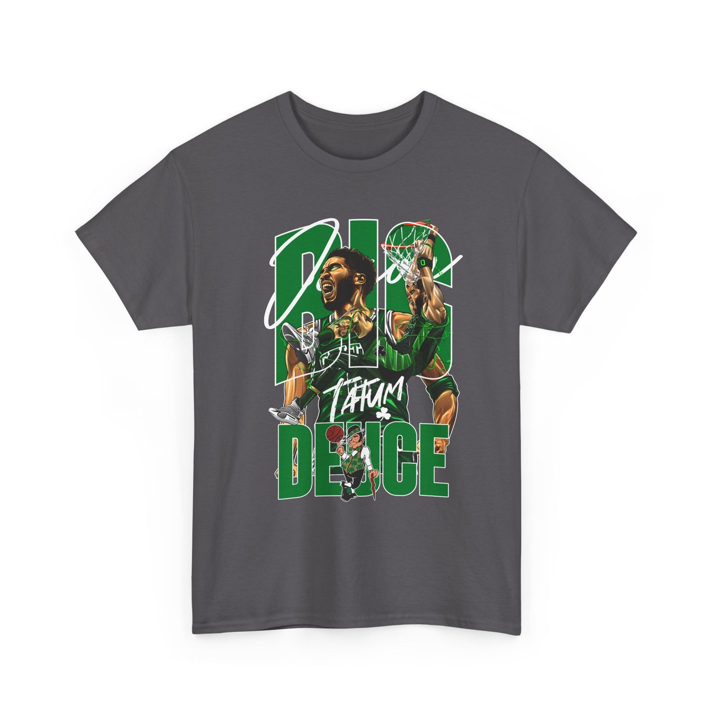 Tatum Deuce Retro Green Jersey Design Basketball Player Graphic Tee