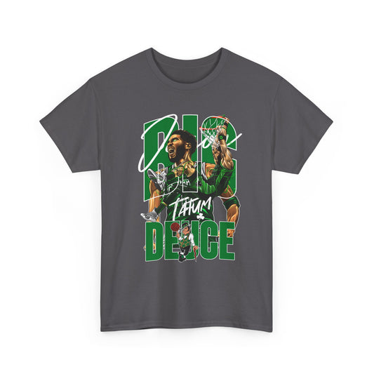 Tatum Deuce Retro Green Jersey Design Basketball Player Graphic Tee