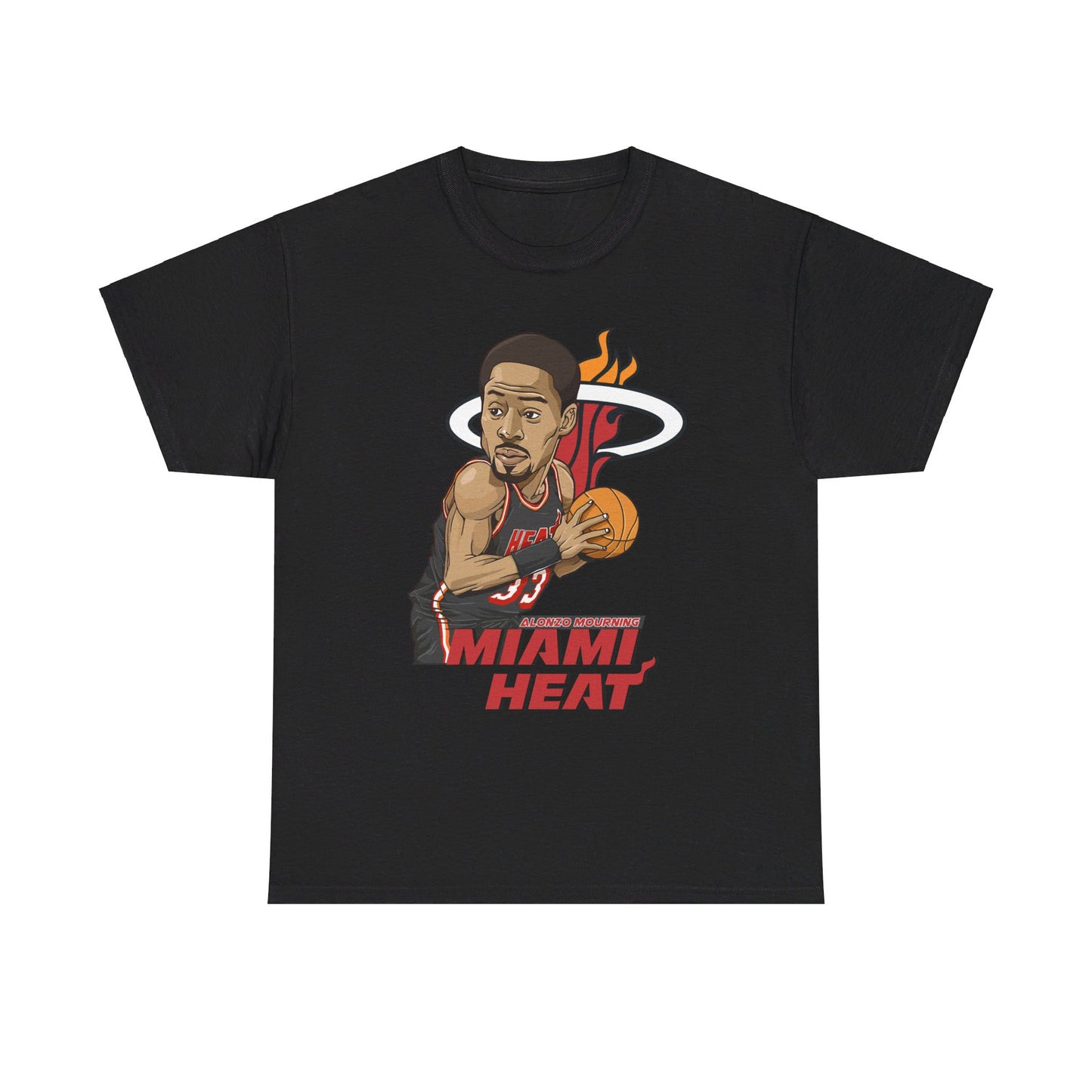 Miami Heat Alonzo Mourning Unisex Heavy Cotton Tee