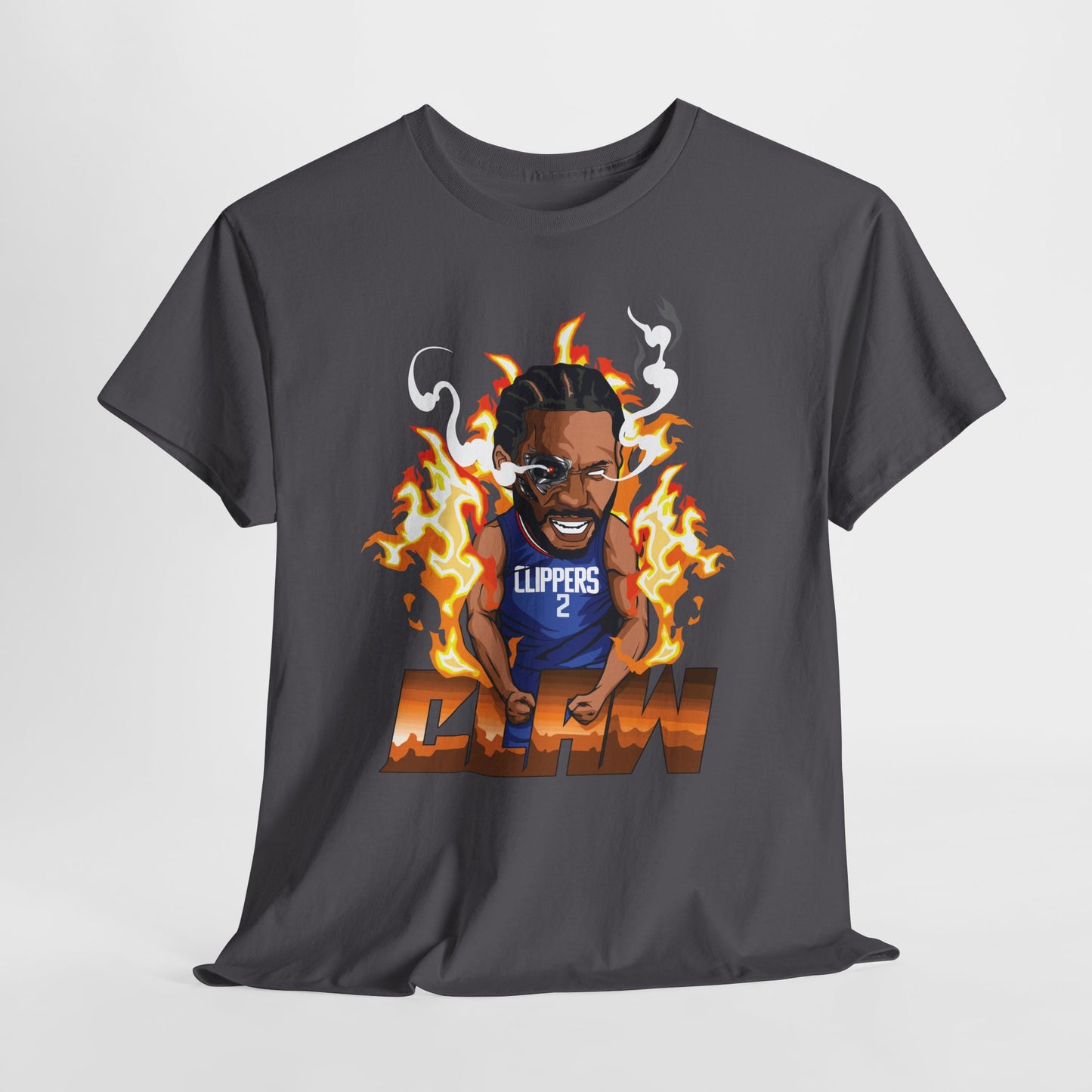 KLAW Graphic Player Portrait Shirt Basketball Flames Tee