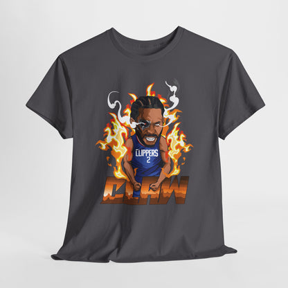 KLAW Graphic Player Portrait Shirt Basketball Flames Tee