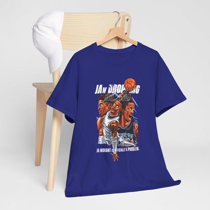 Jaw Dropping Morant Unisex Heavy Cotton Tee Basketball Graphic Shirt
