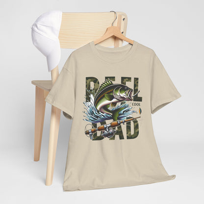 Fishing T‑Shirt — 'Reel Dad' Graphic Tee with Fish & Rod (Father's Day Gift)