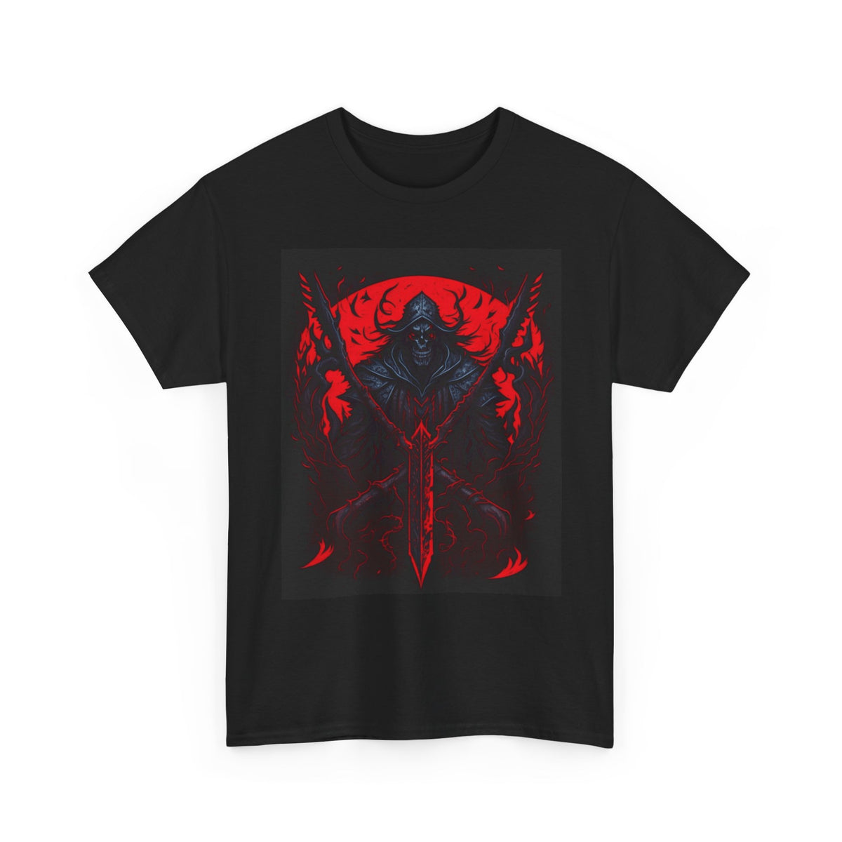 Dark Fantasy Demon Warrior Graphic T-Shirt