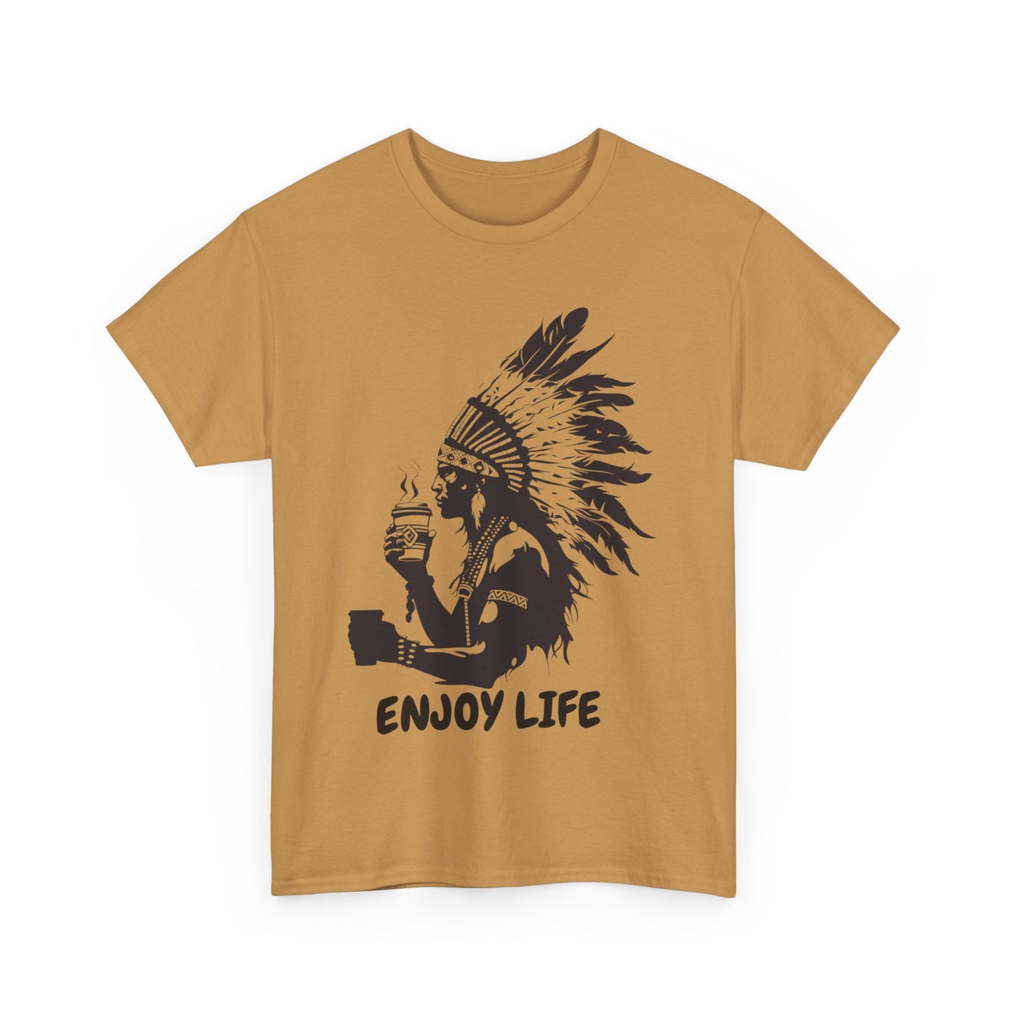 Enjoy Life Coffee Native American Unisex Heavy Cotton Tee