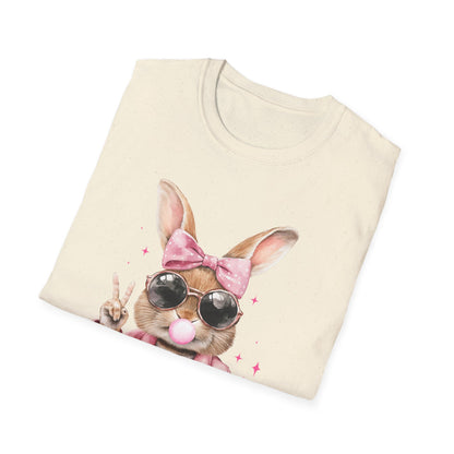 Cool Bunny Unisex Softstyle T-Shirt – Fun Graphic Tee for Kids & Adults