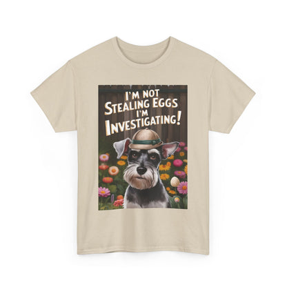 I'm Not Stealing Eggs, I'm Investigating! Funny Dog Investigation Tee Unisex Heavy Cotton Tee