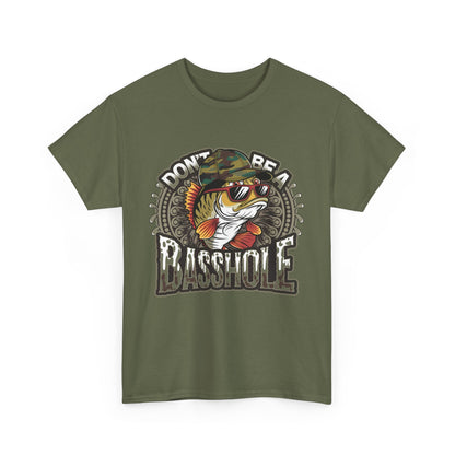 Don't Be a Basshole Unisex Heavy Cotton Tee - Perfect Fishing Gift
