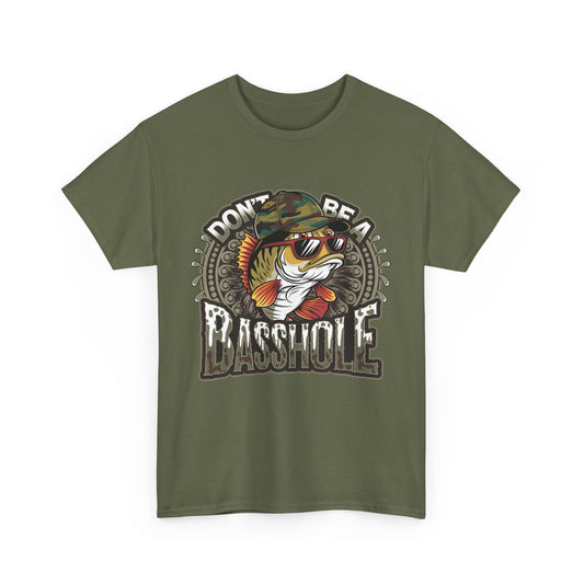 Don't Be a Basshole Unisex Heavy Cotton Tee - Perfect Fishing Gift