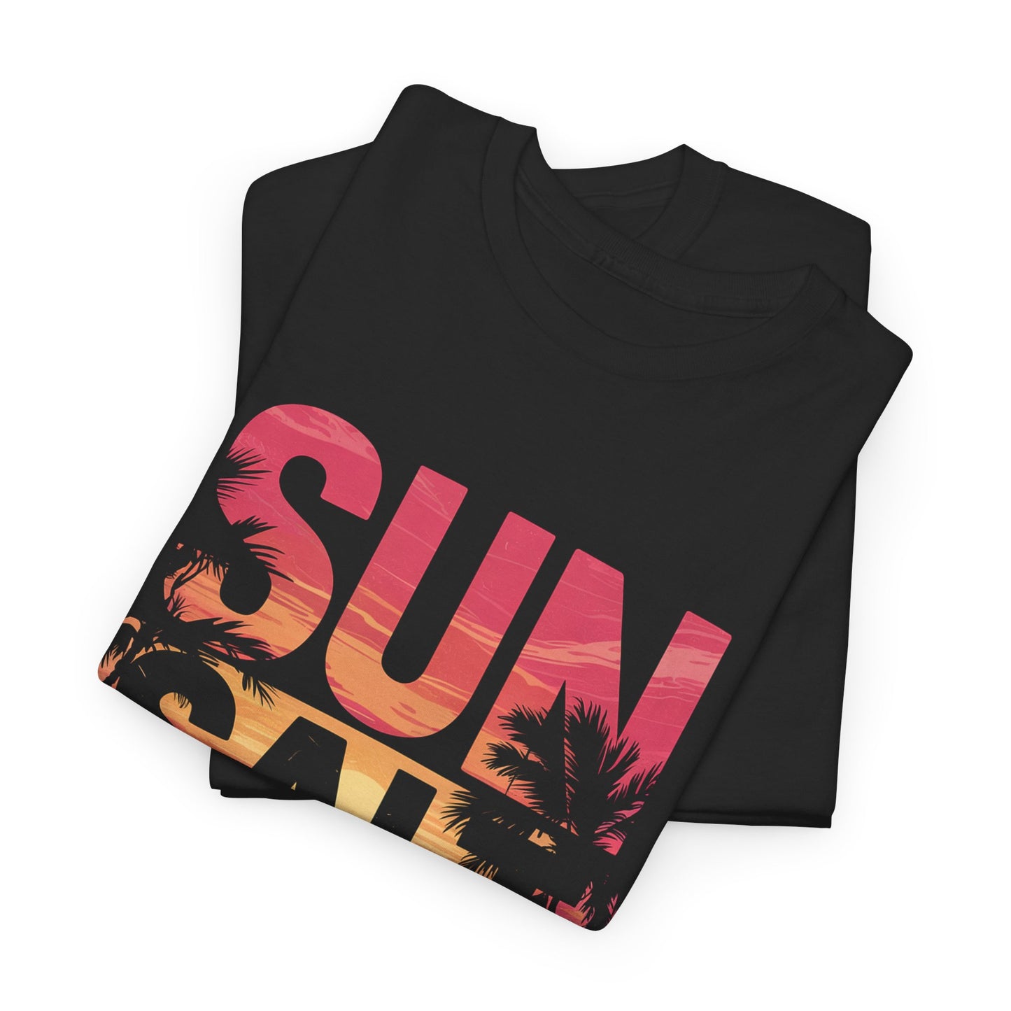 Sun Salt Sand Beach Vibes Unisex Heavy Cotton Tee, Summer T-Shirt, Gift for Beach Lovers, Vacation Apparel, Fun Beachwear