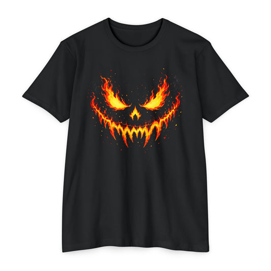 Flaming Jack-O'-Lantern Face T-Shirt