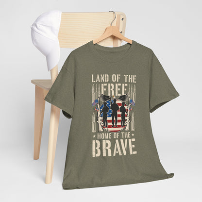 Land of the Free Unisex Heavy Cotton Tee - Home of the Brave