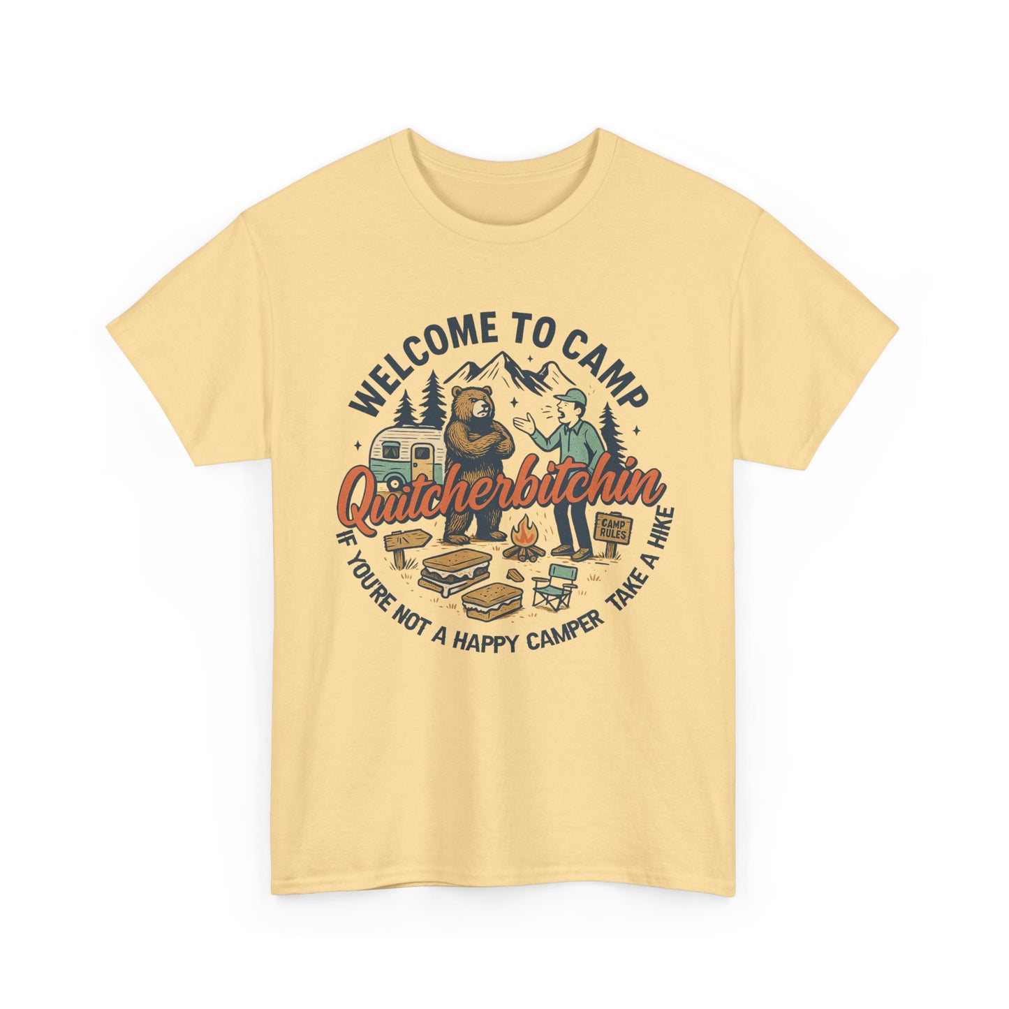 Welcome To Camp Vintage Camping Tee, Welcome to Camp Shirt, Happy Camper Gift, Outdoor Adventure Apparel, Unisex Heavy Cotton T-Shirt