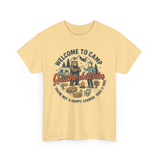 Welcome To Camp Vintage Camping Tee, Welcome to Camp Shirt, Happy Camper Gift, Outdoor Adventure Apparel, Unisex Heavy Cotton T-Shirt