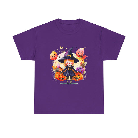 Halloween Cute Witch Unisex Heavy Cotton Tee