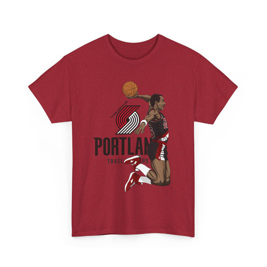 Clyde The Glyde Drexler Portland Trail Blazers Inspired Unisex Heavy Cotton Tee