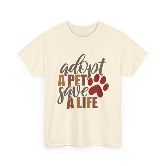Adopt a Pet Save a Life Tee, Unisex Heavy Cotton Shirt for Animal Lovers, Dog and Cat Adoption Awareness, Gift for Pet Owners, [...]