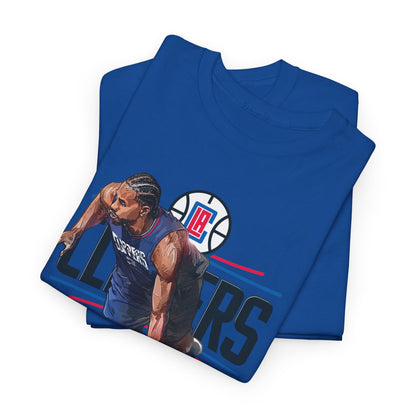 Kawhi Clippers Unisex Heavy Cotton Tee with Basketball Player Graphic, Perfect for Sports Fans, Gifts, Casual Wear, Game Day, Basketball Lovers