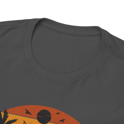 Born To Go Fishing Forced To Go To School Unisex Heavy Cotton Tee