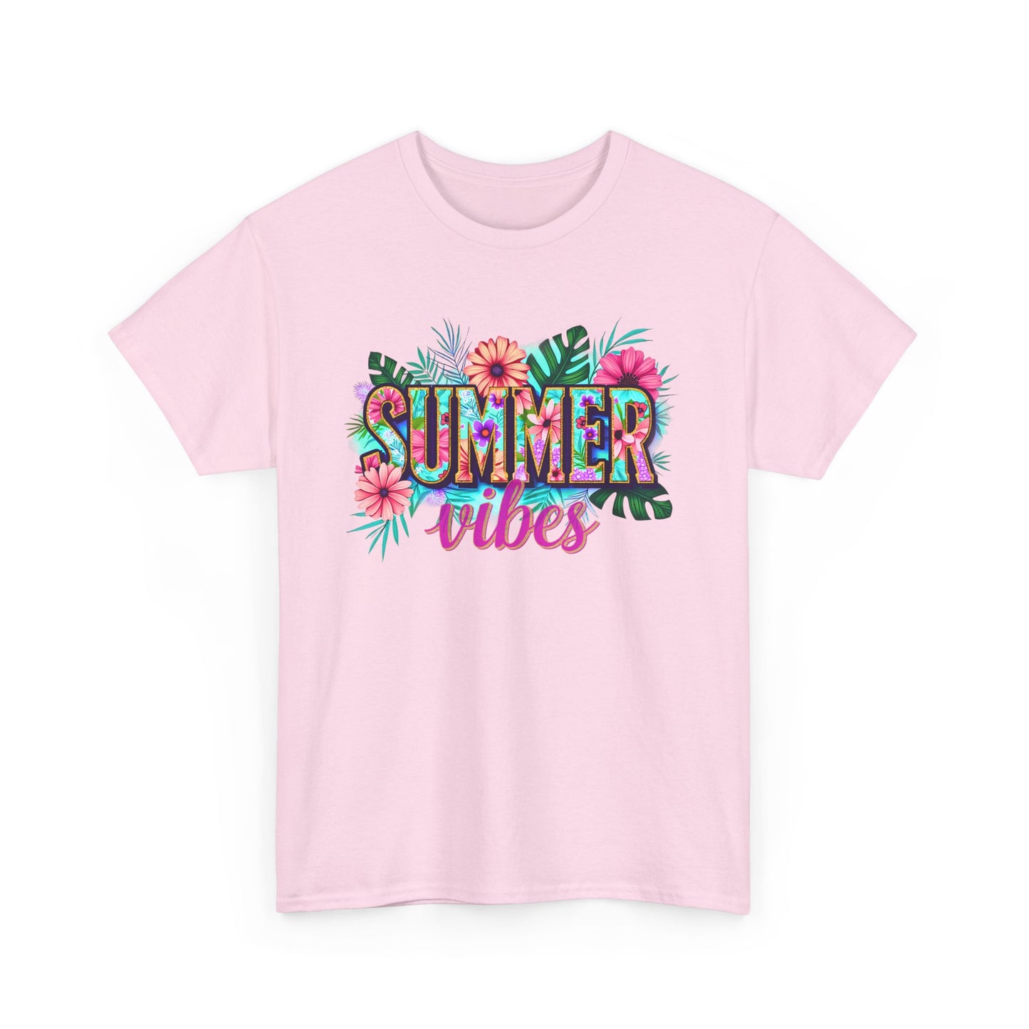 Summer Vibes Unisex Tee, Casual T-Shirt for Beach Days, Summer Outfits, Gift for Friends, Vacation Wear, Floral Graphic Shirt