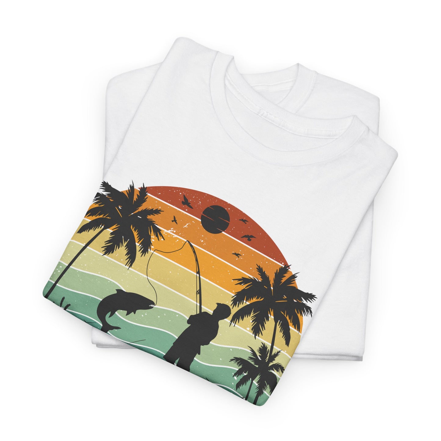 Born To Go Fishing Forced To Go To School Unisex Heavy Cotton Tee