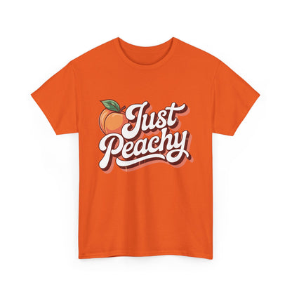 Just Peachy Vibes Unisex Cotton Tee - Perfect for Summer Days, Casual Wear, Gift for Friends, Relaxed Fit, Fun Graphic Tee