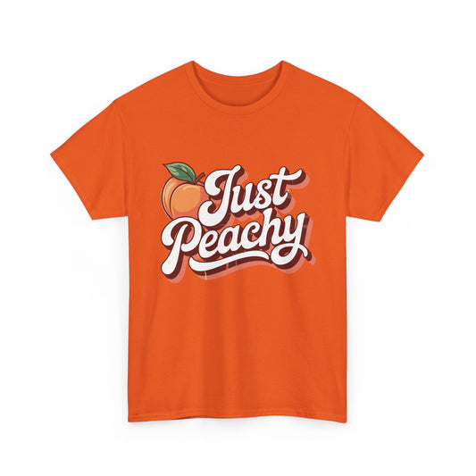 Just Peachy Vibes Unisex Cotton Tee - Perfect for Summer Days, Casual Wear, Gift for Friends, Relaxed Fit, Fun Graphic Tee