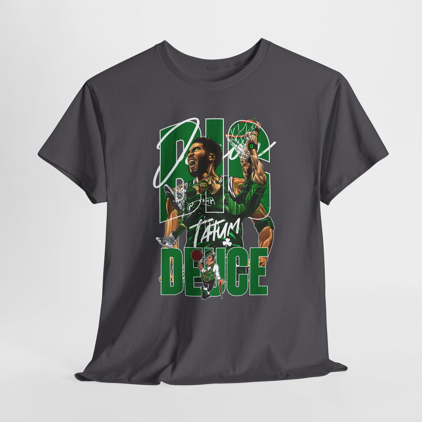 Tatum Deuce Retro Green Jersey Design Basketball Player Graphic Tee