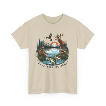 Live the Moment Unisex Heavy Cotton Tee - Outdoor Adventure Shirt