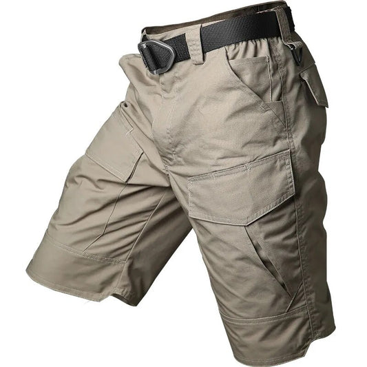 Summer Cargo Shorts Tactical Military Shorts Hiking Outdoor Multi-pocket Rip-stop Travel Fishing Camping Waterproof Men's Shorts