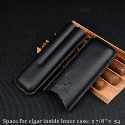 Cohiba Leather Cigar Case 2 Tube Cigar Holder Mini Humidor Travel Cigar Box Portable Cigar Accessory  Christmas Gift for Men