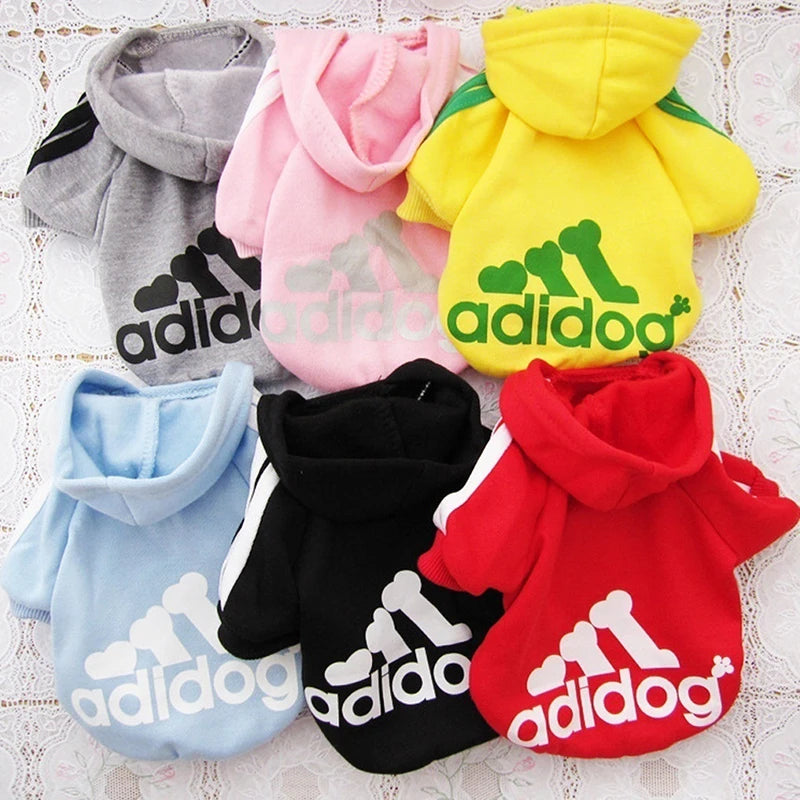 Adidog Dog Clothing Coat Jacket Hoodie Sweater Clothes For Dogs Cotton Clothing For Dogs Sports Style Pet Dog Clothes