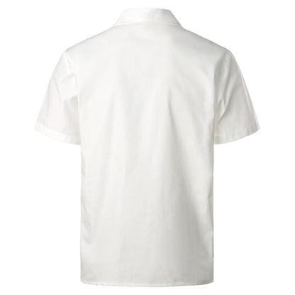 White Cuban Camp Guayabera Shirt Men Stylish Embroidered Woven Button-Down Shirts Mens Mexican Caribbean Style Beach Shirts 2XL