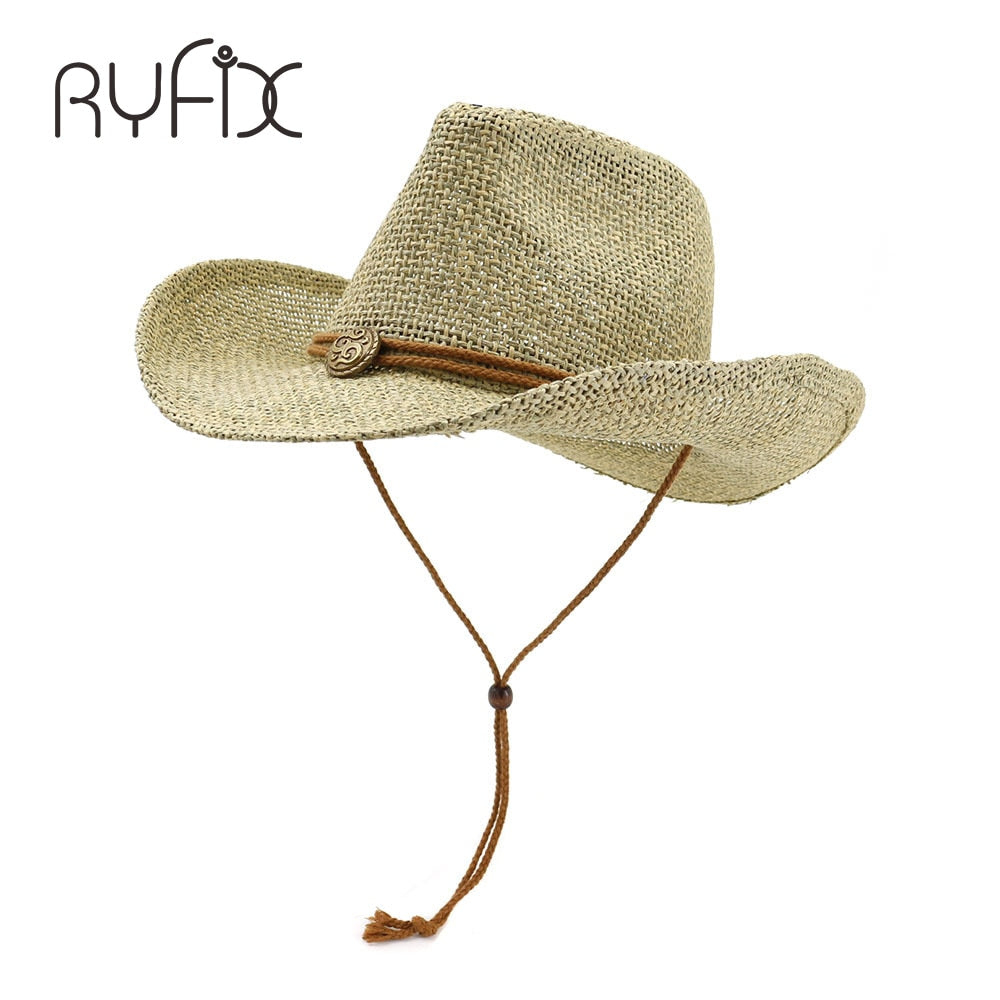 Sun hat for men and women's summer hats personalized western cowboy straw hat beach hat HA18