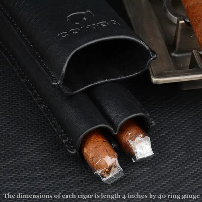 Cohiba Leather Cigar Case 2 Tube Cigar Holder Mini Humidor Travel Cigar Box Portable Cigar Accessory  Christmas Gift for Men