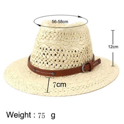 Women Handmade Sun Hat Summer Straw Hats Wide Brim Fedora Jazz Cap Men Unisex Panama Hat