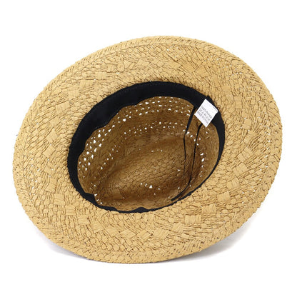 Women Handmade Sun Hat Summer Straw Hats Wide Brim Fedora Jazz Cap Men Unisex Panama Hat