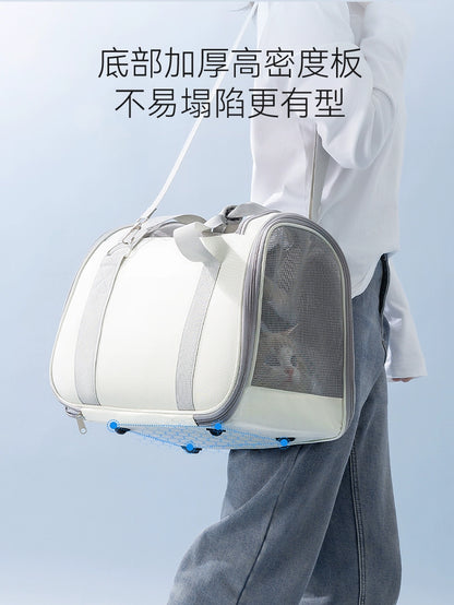 Cat Bag Portable Large Capacity Shoulder Bag Breathable Pet Backpack Cat Space Capsule Dog Bag Car Handy Gadget
