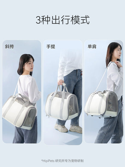 Cat Bag Portable Large Capacity Shoulder Bag Breathable Pet Backpack Cat Space Capsule Dog Bag Car Handy Gadget