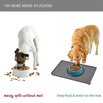 Waterproof Pet Mat for Dog Cat Silicone Non-Stick Pad Puppy Food Pad Bowl Drinking Mat Kittens Feeding Placemat Easy Washing