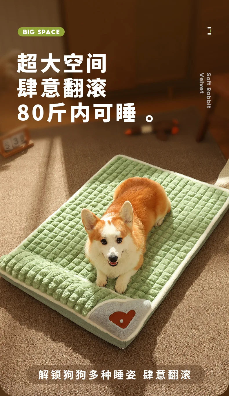 Winter Warm Dog Mat Luxury Sofa for Small Medium Dogs Plaid Bed for Cats Dogs Fluff Sleeping Removable Washable Pet Beds