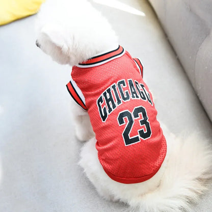 Puppy Summer Dog Clothes Mesh Breathable Sport Dog Jersey Basketball Clothes T-Shirt Summer Pet Cat Shirts for Small Large Dogs