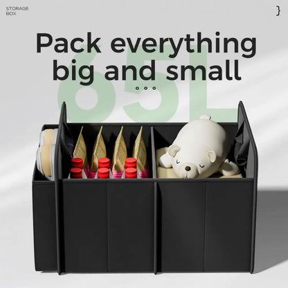 Storage Collapsible Car Organizer Large Capacity Detachable Car Trunk Organizer Multi Compartment Non-Slip Bottom