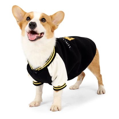 Dogs Baseball Jersey Casual Dog & Cats Back Embroidery Color Block Shirts Fashionable Warm Football Dog T-shirt For Going Out