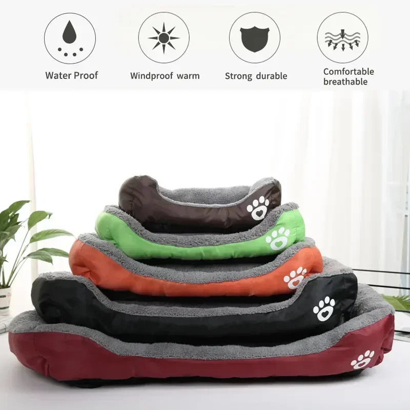 Large Square Nest Pet Dog Bed for Small Medium Dogs Soft Fleece Nest Big Dog Sofa Bed Winter Warm Cat House for Pet